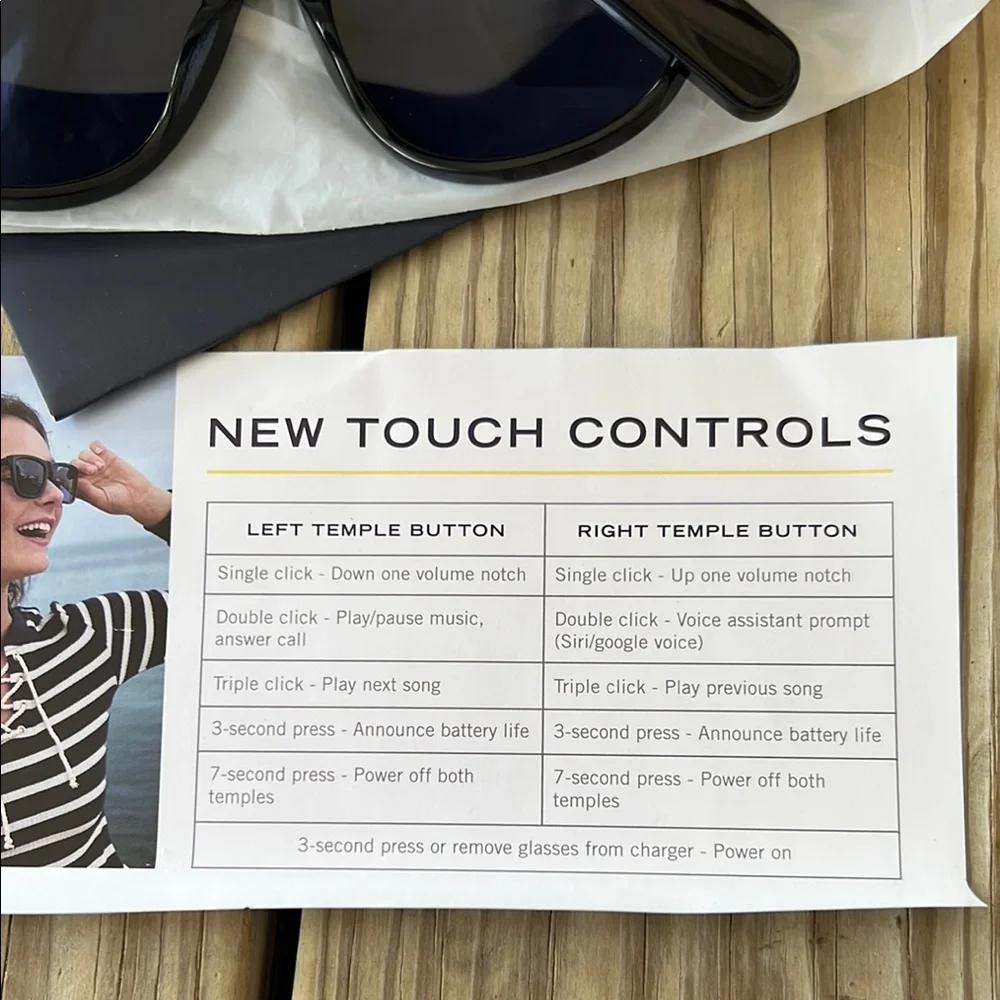 Lucyd Nautica Smart Sunglasses Black Commander Wayfarer Style NEW
